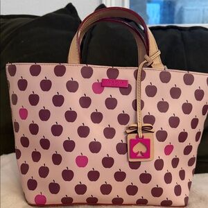 KATE SPADE GRANT STREET APPLE PRINT TOTE PURSE